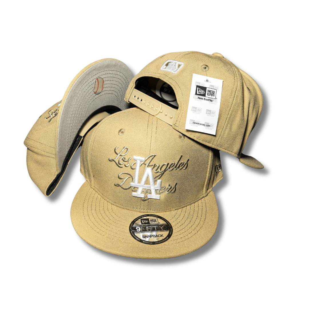 Los Angeles Dodgers Gold with Script Embroidery Snapback Cap