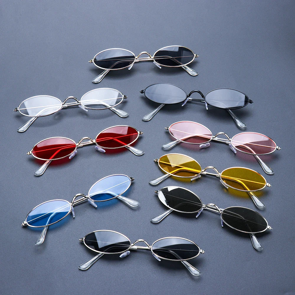 Fashion Design Vintage Shades SunGlasses Elegant Retro Small Frame Oval Sunglasses Accessories For Men Women Eyeglasses