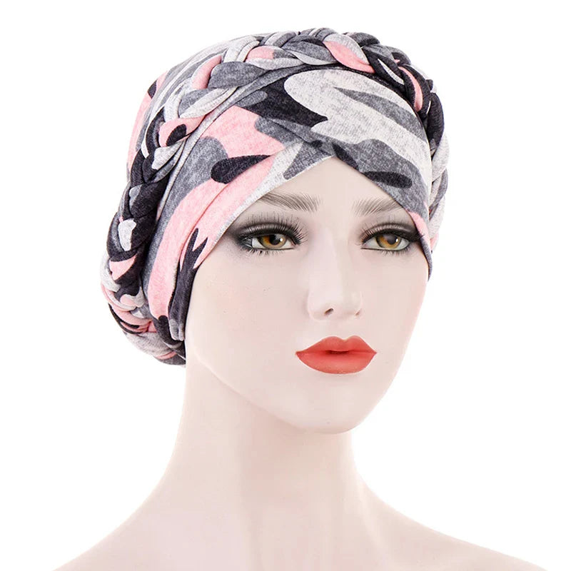Print Cotton Muslim Turban Scarf for Women Islamic Inner Hijab Turban Cap Headwear Arab Wrap Head Scarf Hair Accessories Hat