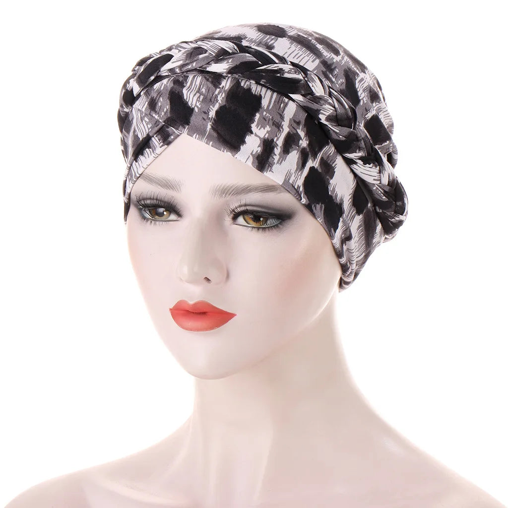 Print Cotton Muslim Turban Scarf for Women Islamic Inner Hijab Turban Cap Headwear Arab Wrap Head Scarf Hair Accessories Hat
