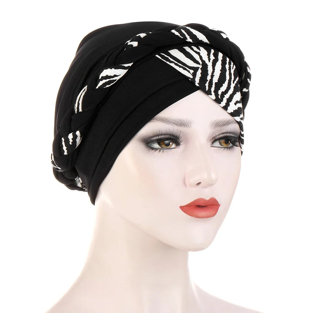 Print Cotton Muslim Turban Scarf for Women Islamic Inner Hijab Turban Cap Headwear Arab Wrap Head Scarf Hair Accessories Hat