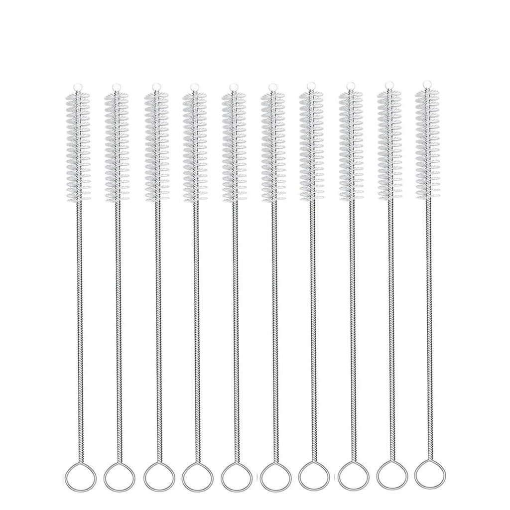 10Pcs Drinking Straw Cleaning Brush Kit Straw Tube Pipe Cleaner Nylon Stainless Steel Long Handle Cleaning Brushes for Straws