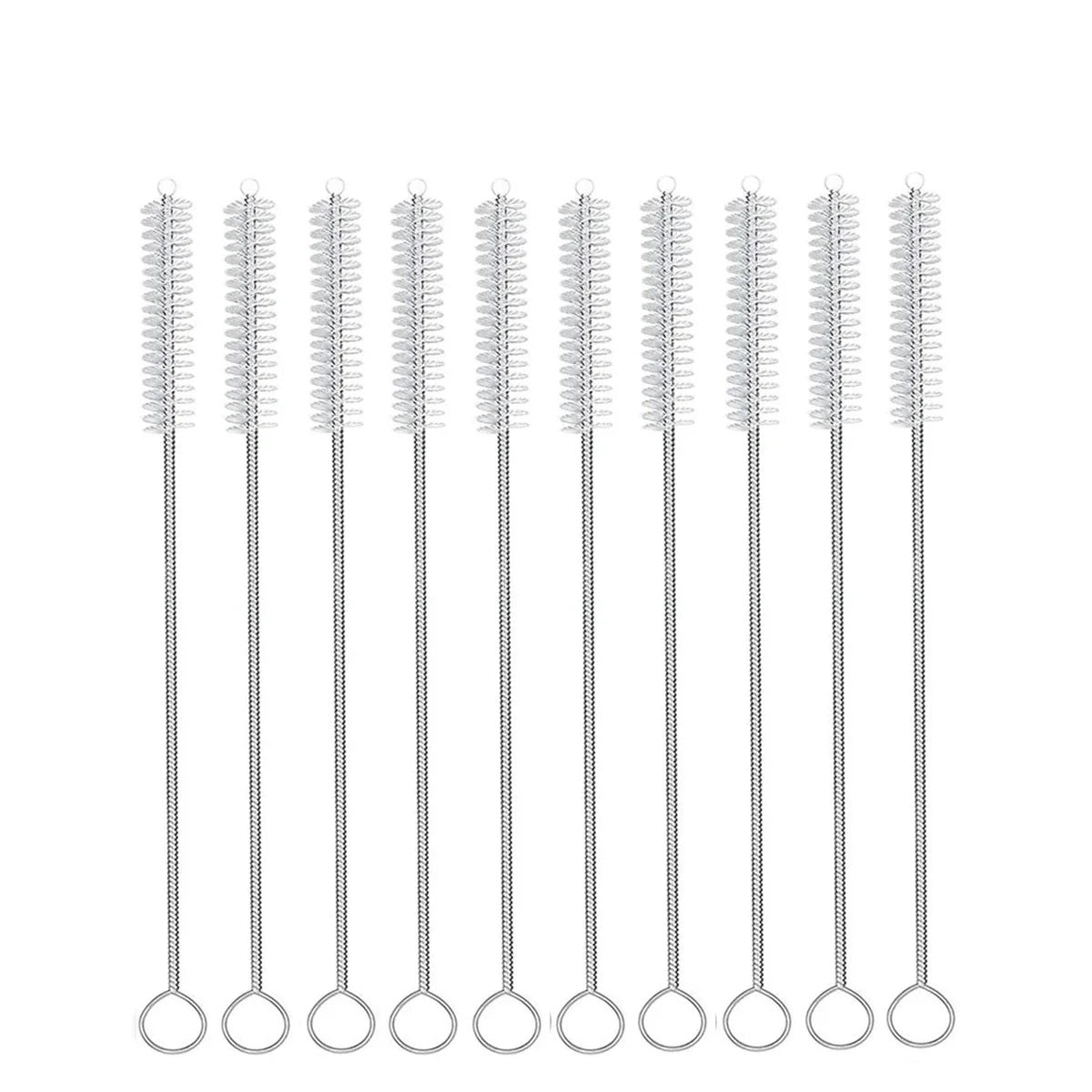 10Pcs Drinking Straw Cleaning Brush Kit Straw Tube Pipe Cleaner Nylon Stainless Steel Long Handle Cleaning Brushes for Straws
