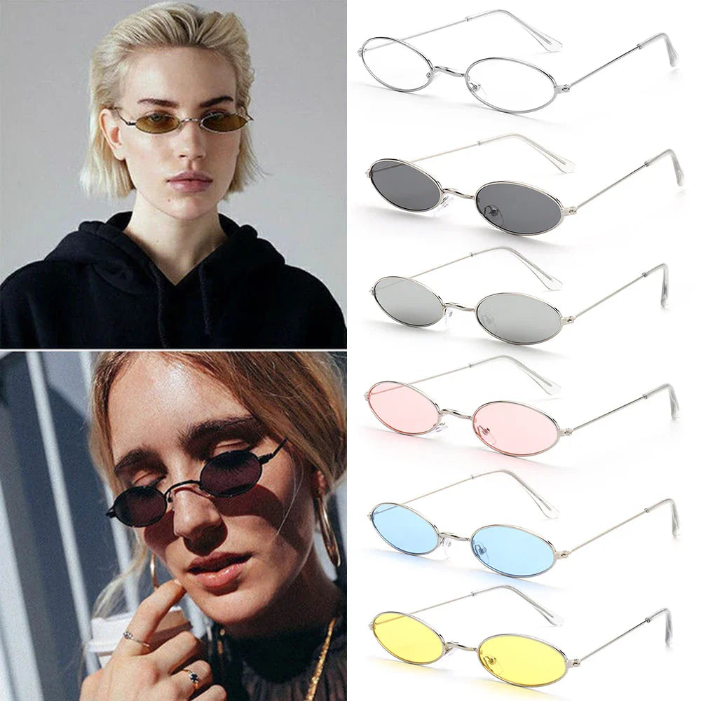 Fashion Design Vintage Shades SunGlasses Elegant Retro Small Frame Oval Sunglasses Accessories For Men Women Eyeglasses