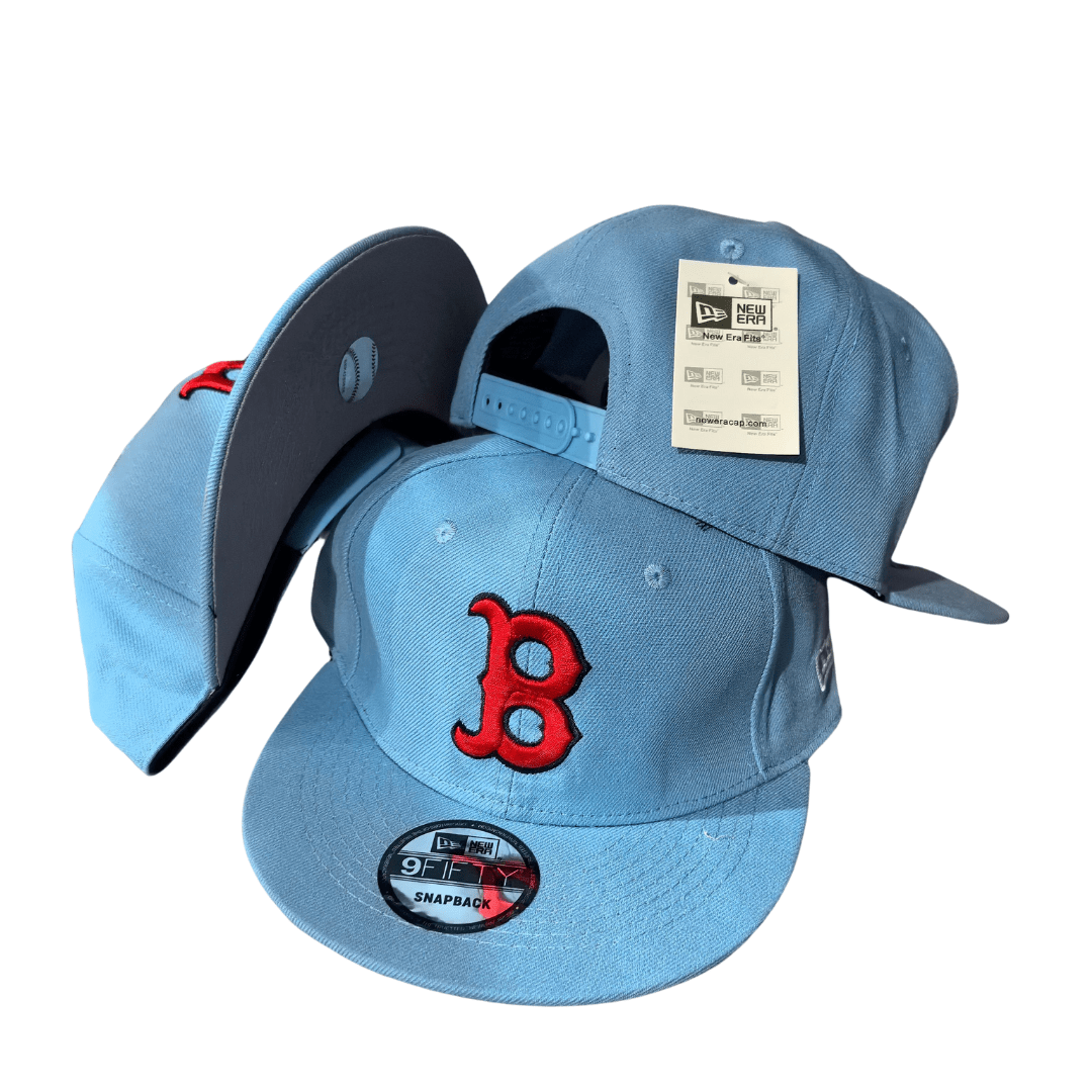 Boston Red Sox New Era 9FIFTY Light Blue with Red Logo Snapback Cap