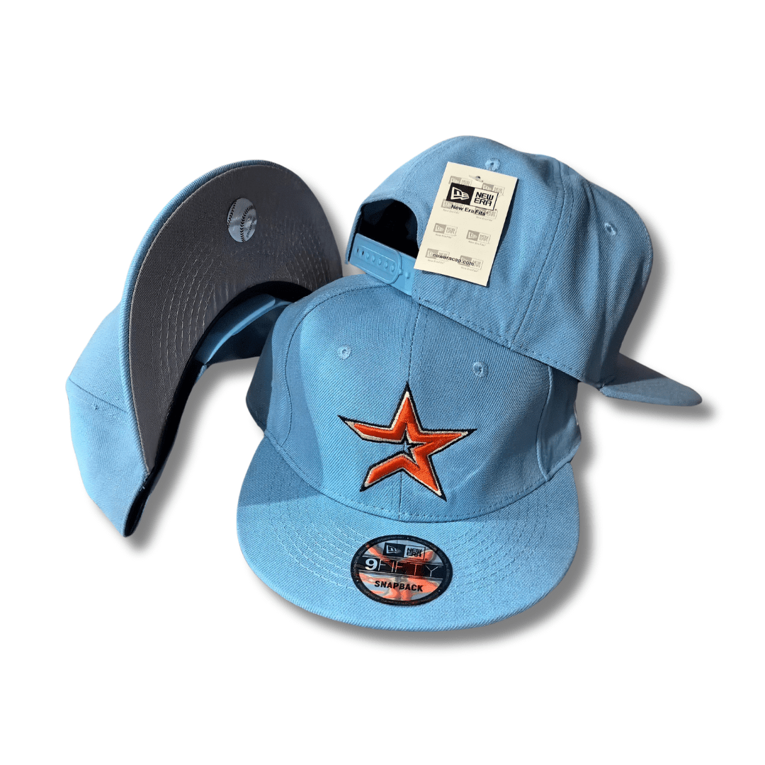 Houston Astros New Era 9FIFTY Light Blue with Orange Star Logo Snapback Cap