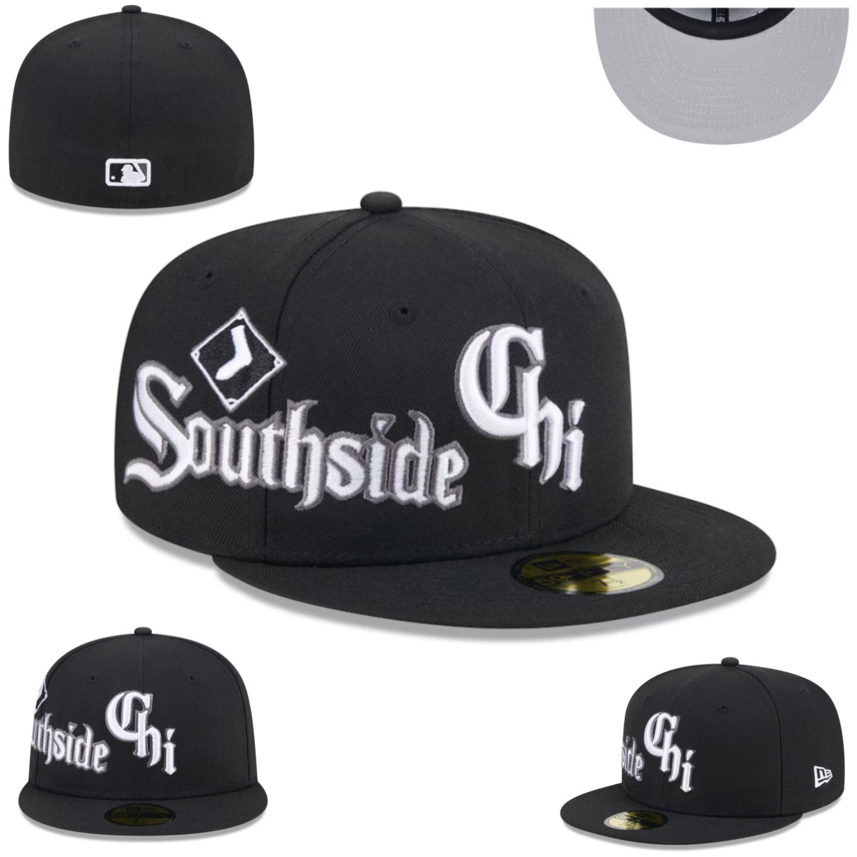 Chicago White Sox "Southside Chi" Hat with Gray Undervisor - Black