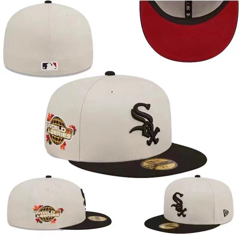 Chicago White Sox 1995 World Series 59FIFTY Hat - Cream and Black with Commemorative Patch