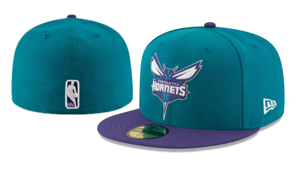Charlotte Hornets NBA Snapback Cap with Embroidered Logo and Purple Brim - Teal