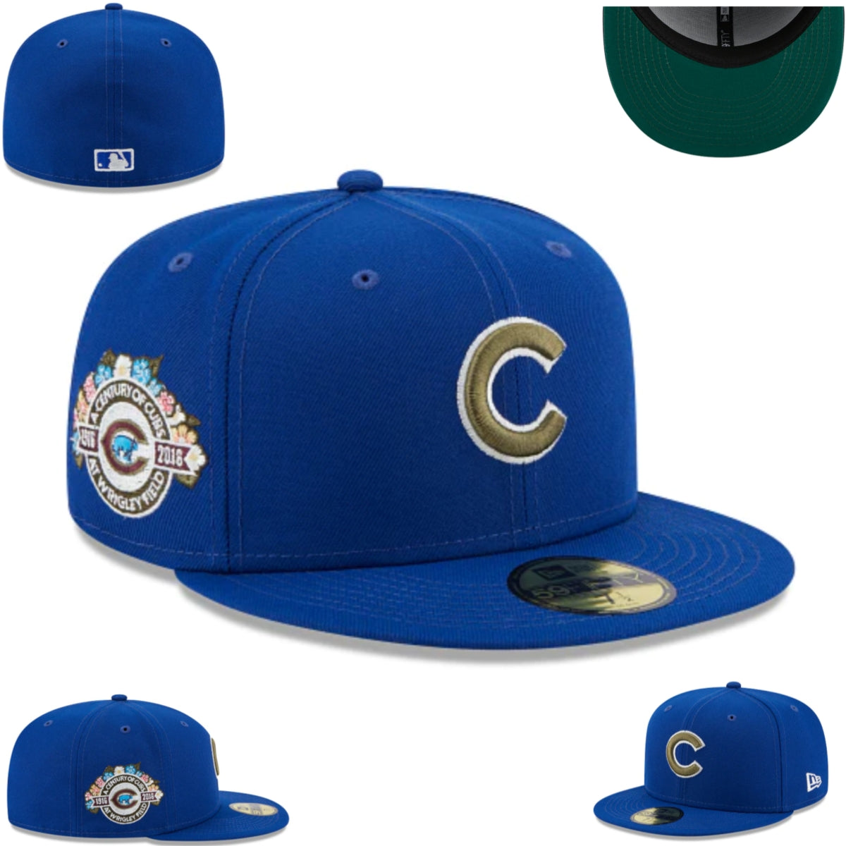 Chicago Cubs Centennial Edition Royal Blue Baseball Hat - Wrigley Field 100-Year Anniversary Fitted