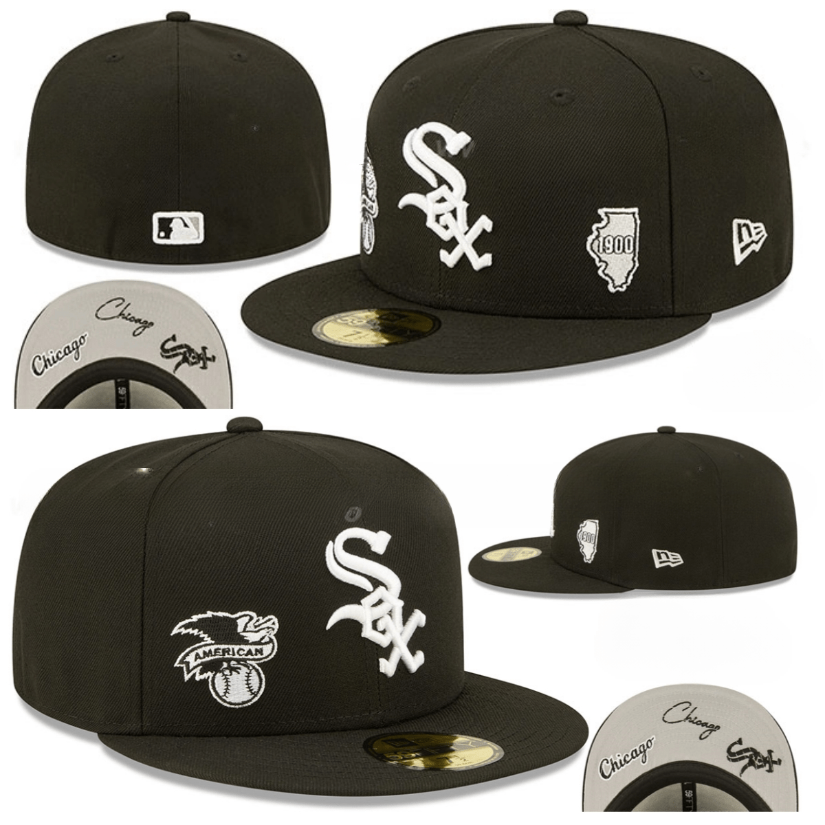 Chicago White Sox 1900 Commemorative Fitted Hat - Black
