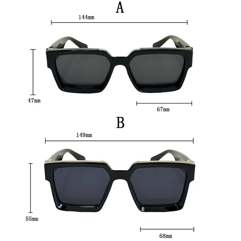 Millionaire Square Sunglasses For Men Retro Sunscreen Sunglasses Women Trendy And Fashionable Vintage Fashion Glasses Zonnebril