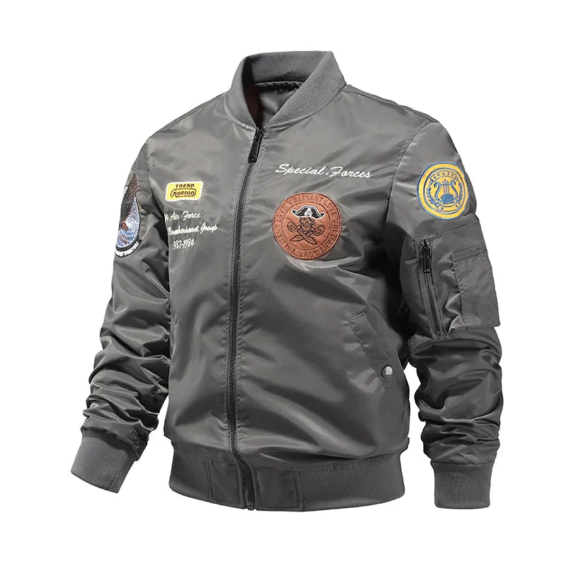 pring and Autumn US Air Force MA1 Pilot jacket Men's fashionable baseball jacket Handsome motorcycle oversized work jacket