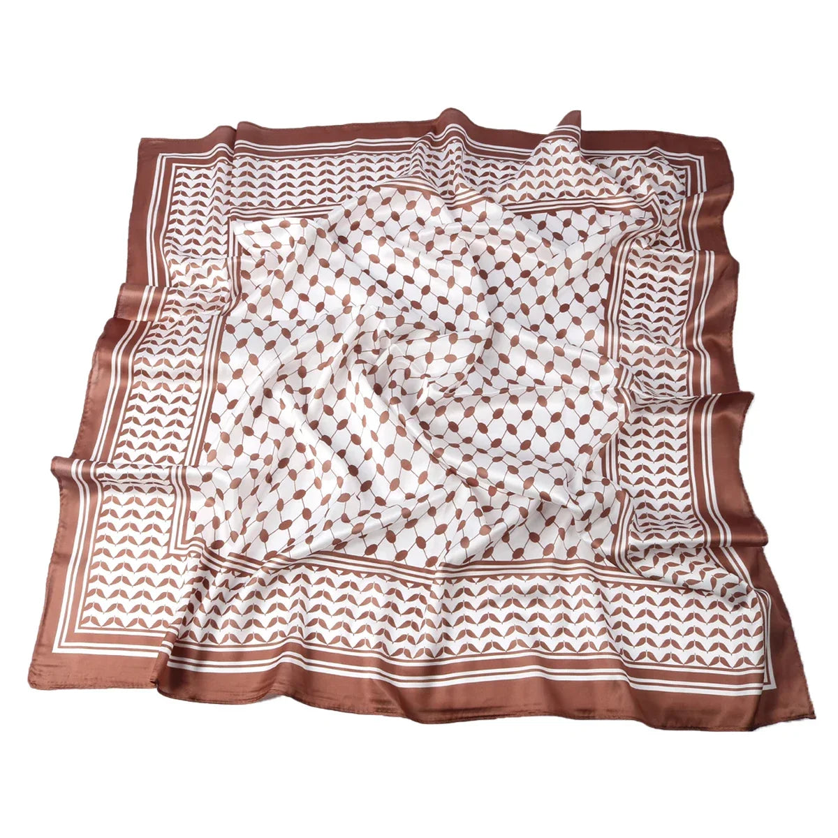 2024 New Fashion 90x90cm Square Scarf Women High Quality Palestine Scarf Keffiyeh Printed Silk Sunscreen Muslim Hijab