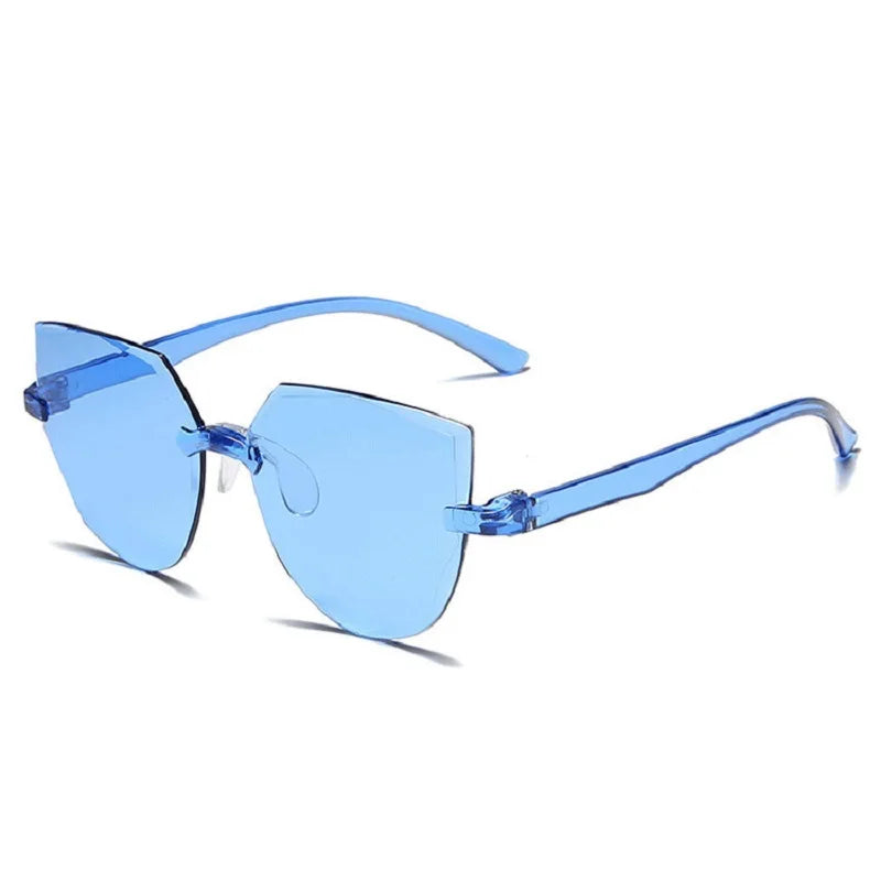 Ocean Slices Sunglasses Transparent Candy Colors Sunglasses Miss Frameless Siamese Sunglasses Outdoor Sunshade Sunglasses