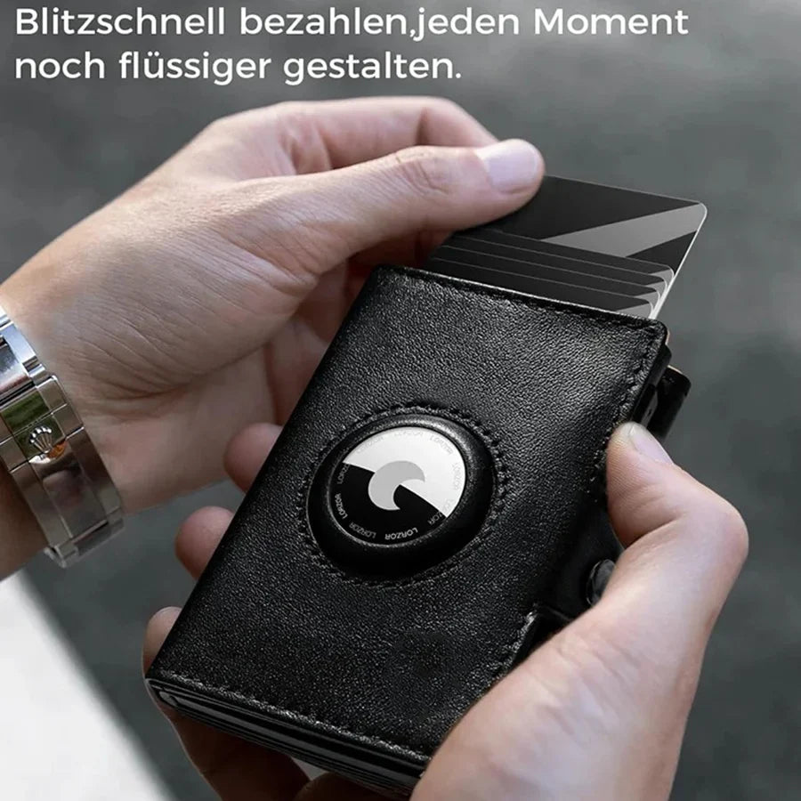 Men's RFID Blocking Wallet with Coin Pocket Airtag Wallet