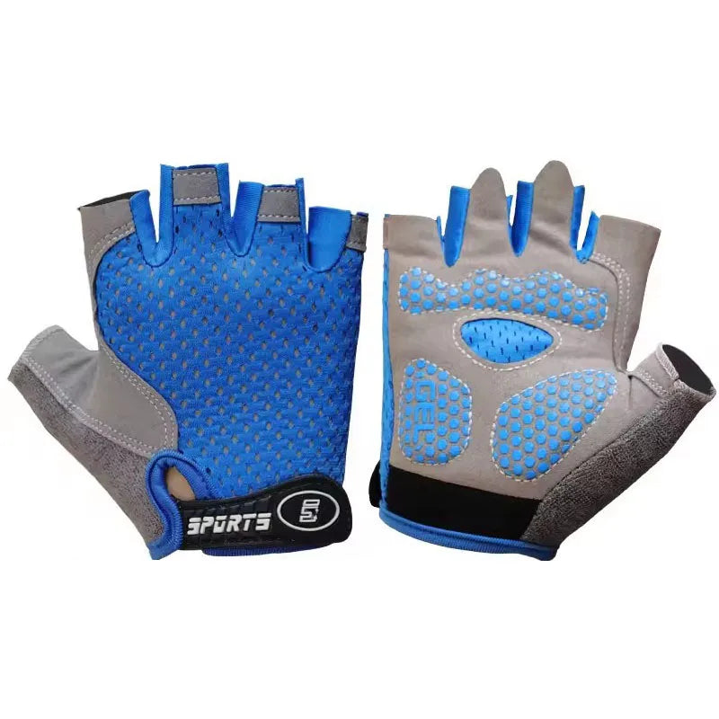 Outdoor Sports Children's Half Finger Gloves Men's and Women's Bicycles Anti Slip Breathable Thin Spring and Summer Gloves