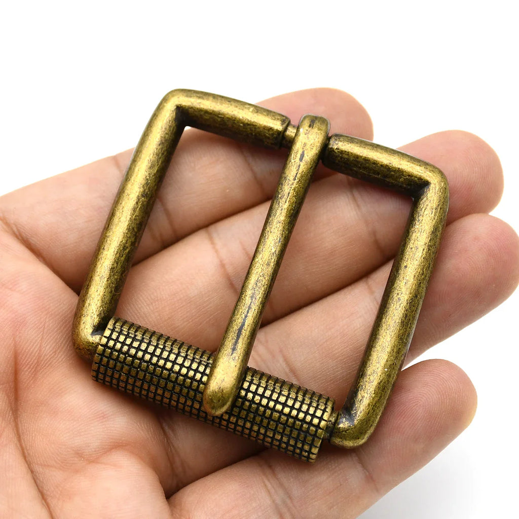 1piece 40mm Alloy Belt Buckle Men's Roller Pin Buckle Waistband Head Leather Craft Belt Parts Accessories Bronze Silver