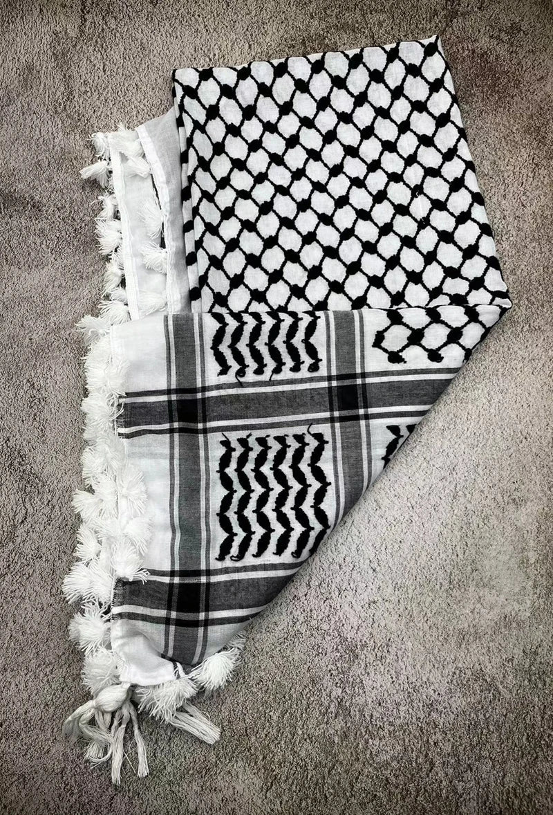 Outdoor activities, tourism, camping, knitted tassel scarf Arab Shemagh Keffiyeh scarf CS scarf desert hiking scarf foulard moto