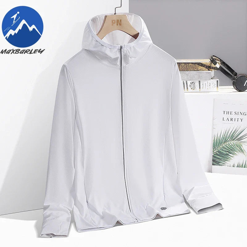 Outdoor Sunscreen Jacket Mens and Women's Summer Lightweight Breathable UV Hooded Coat Casual Running Fishing Male windbreaker
