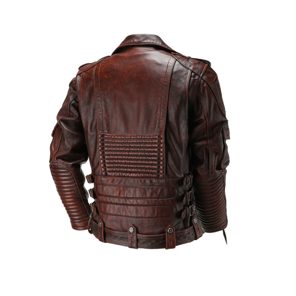 Copersian Men's Natural Leather Motorcycle Jacket Top Layer Causal Vintage Retro Moto Suit Leather Coat  Dropshipping
