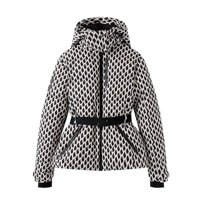 2025 New Women'S Fashion Waist With Belt Hooded Down Cotton Jacket Commuting Warm Windproof Jacket More Comfortable To Wear
