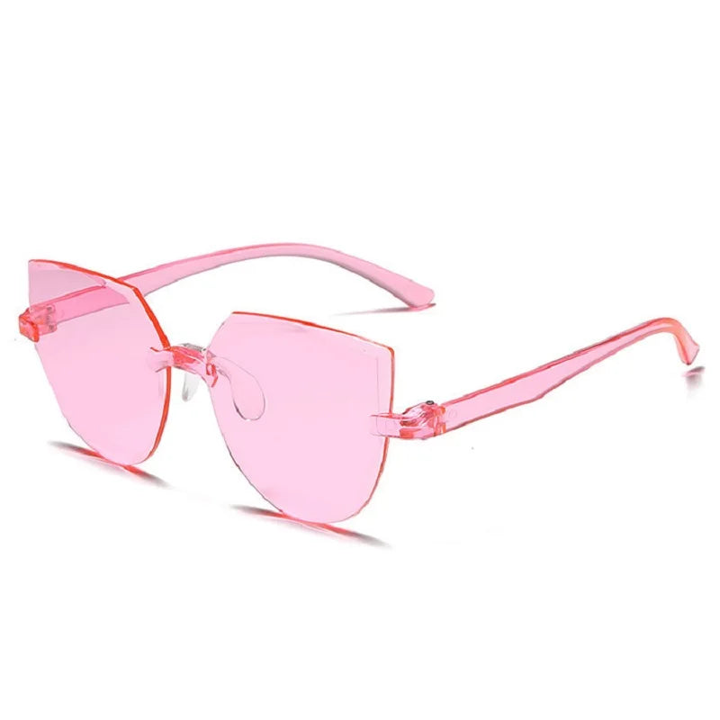 Ocean Slices Sunglasses Transparent Candy Colors Sunglasses Miss Frameless Siamese Sunglasses Outdoor Sunshade Sunglasses