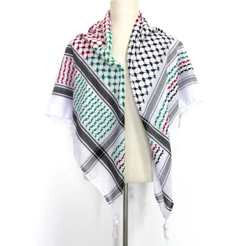 Tactical Scarf Hunting Shemagh Scarf  Outdor Sports Desert Keffiyeh Head Neck Scarf Arab Wrap with Tassel Cycling Camping Scarf