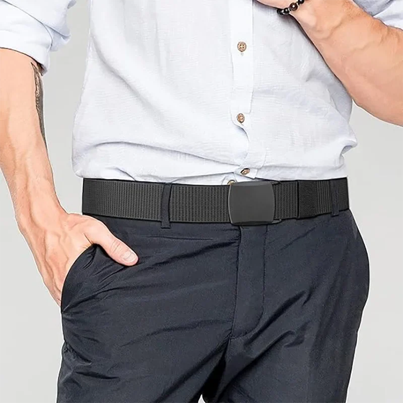 120 cm men's automatic buckle nylon belt Outdoor hunting multifunctional tactical canvas high-quality unisex hunting belt