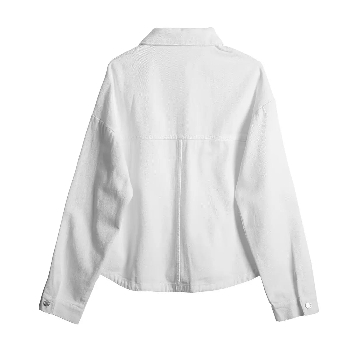 2024 ZAR4 Summer New Women's Loose Casual Lapel Long sleeved Patch Bag Decoration denim jacket jacket