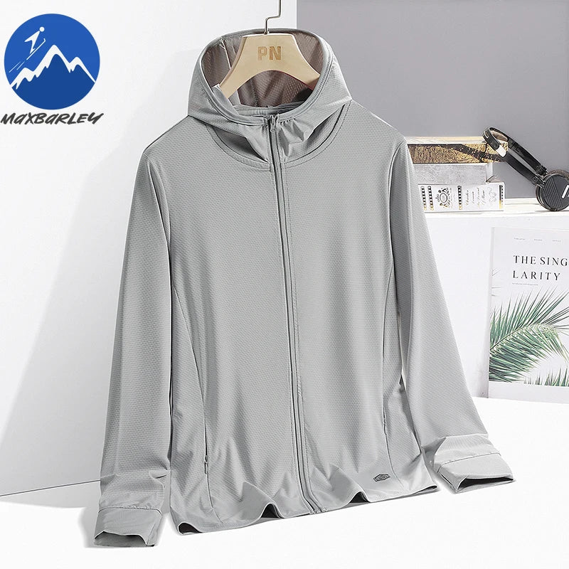 Outdoor Sunscreen Jacket Mens and Women's Summer Lightweight Breathable UV Hooded Coat Casual Running Fishing Male windbreaker