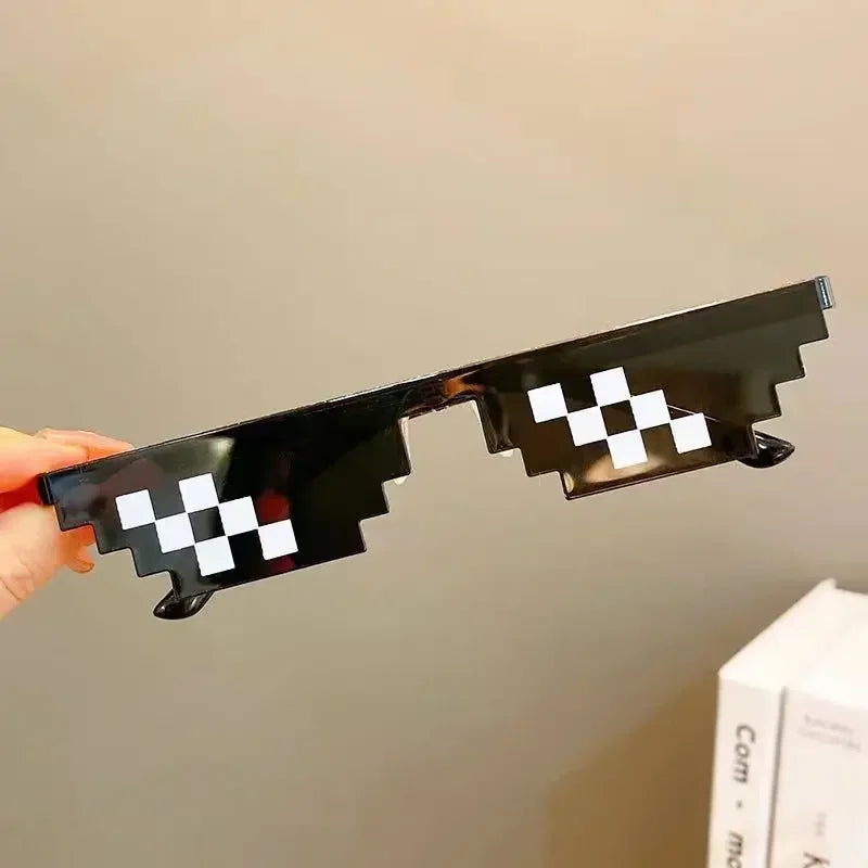 5pcs Mosaic Funny Quirky Glasses Black Pixel Mosaic Sunglasses Mosaic Sunglasses Party Supplies