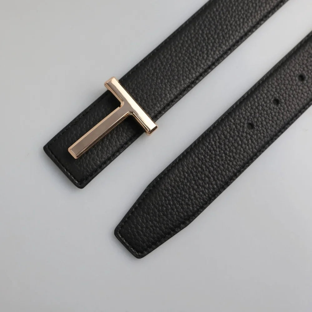 Business Men's Genuine Leather Belt Alloy Buckle Two-layer Cowhide Belt for Men Casual Fashion Matching Waistband