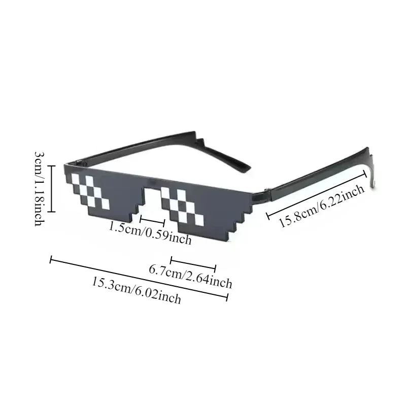 5pcs Mosaic Funny Quirky Glasses Black Pixel Mosaic Sunglasses Mosaic Sunglasses Party Supplies