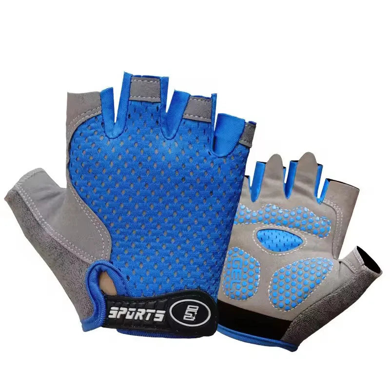 Outdoor Sports Children's Half Finger Gloves Men's and Women's Bicycles Anti Slip Breathable Thin Spring and Summer Gloves