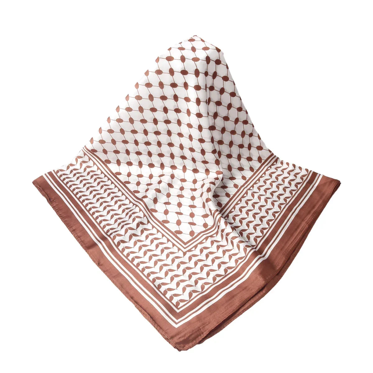 2024 New Fashion 90x90cm Square Scarf Women High Quality Palestine Scarf Keffiyeh Printed Silk Sunscreen Muslim Hijab