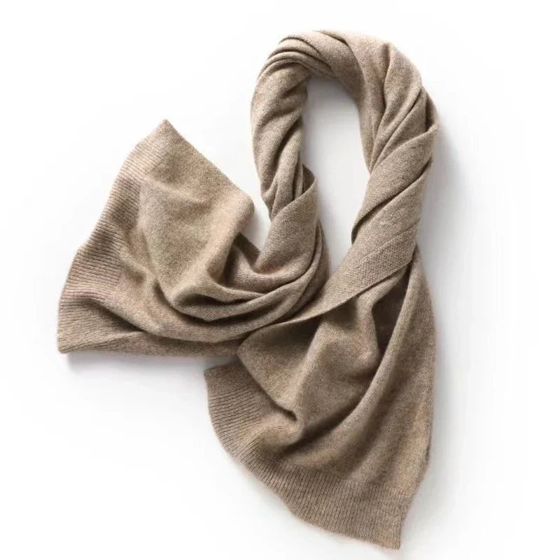 100%Wool Women's Knitted Shawl Scarf Soft Warm Knitwear Cardigan Cloak Wraps Shoulder Neck Protect Pashmina Scarves Dual Use