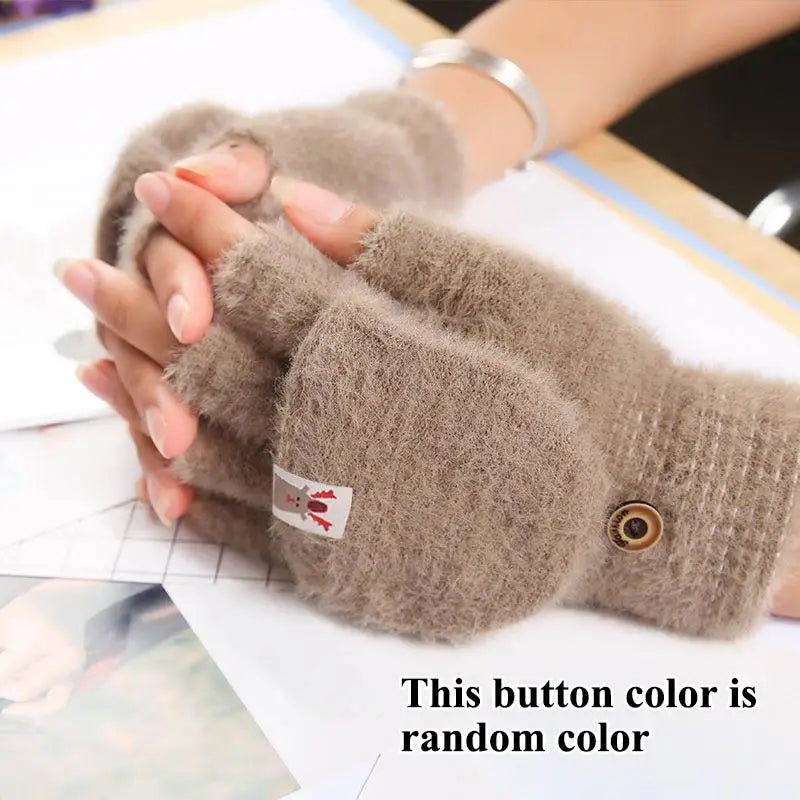 2024 New Elks Jacquard Gloves Touch Screen Knitted Gloves Winter Thick Keep Warm Gloves Christmas Mittens Full Finger Gloves