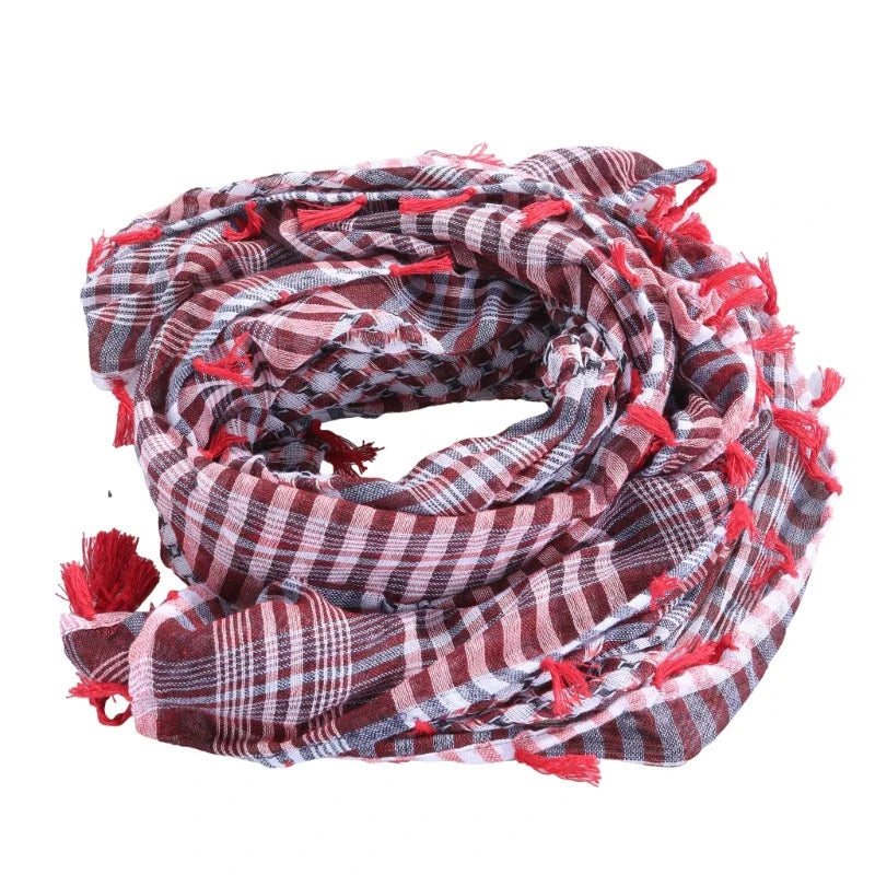 Breathable Shemagh Tacticals Desert Scarf Wrap Winter Shawl Neck Warmer Cover Head Wrap Windproof Tassels Scarf