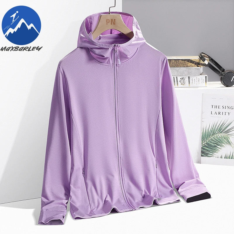 Outdoor Sunscreen Jacket Mens and Women's Summer Lightweight Breathable UV Hooded Coat Casual Running Fishing Male windbreaker