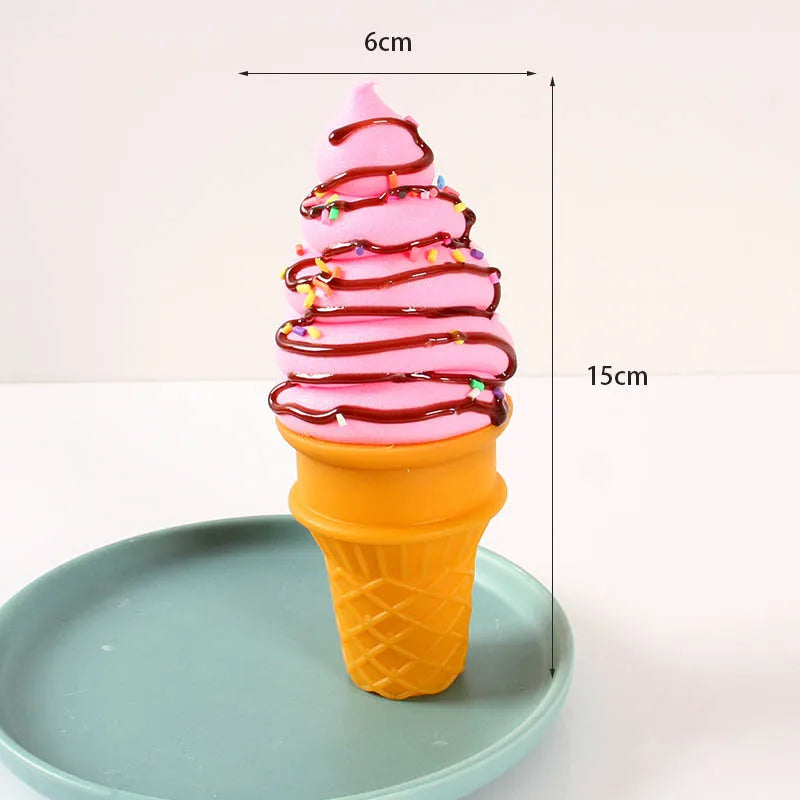 Simulated Ice Cream Realistic Artificial Fruit Cream Ice Cream Cone Model Fake Dessert Food Ice Cream Shop Ornaments Photo Props
