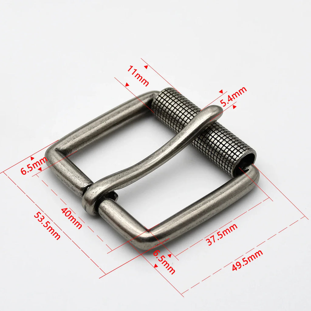 1piece 40mm Alloy Belt Buckle Men's Roller Pin Buckle Waistband Head Leather Craft Belt Parts Accessories Bronze Silver