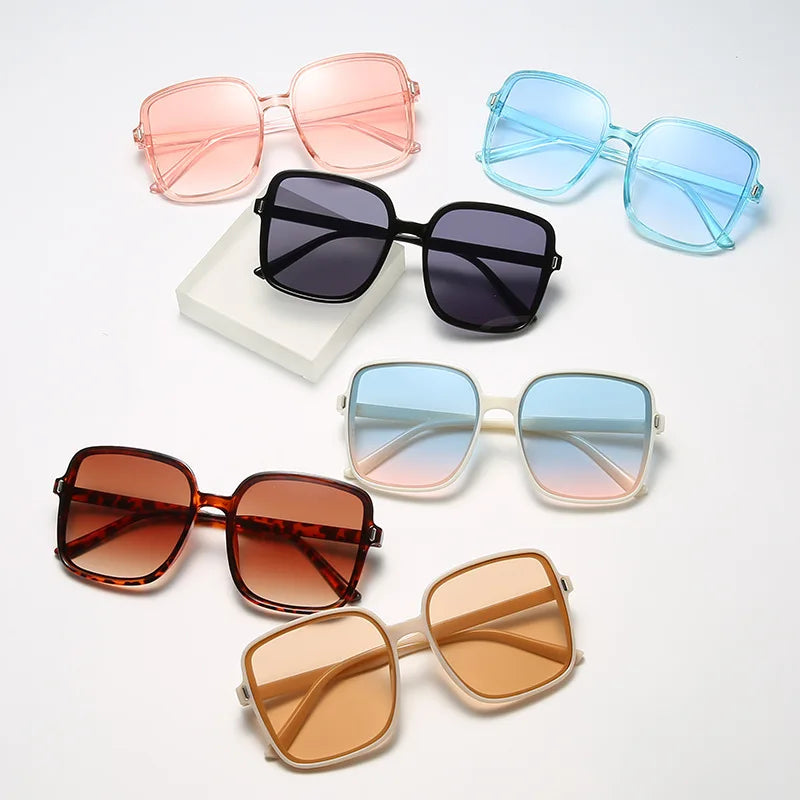 Rice Nail Square Sunglasses Gradient Color 2023 New Sunglasses for Women Trend Anti-UV Retro Sunglasses