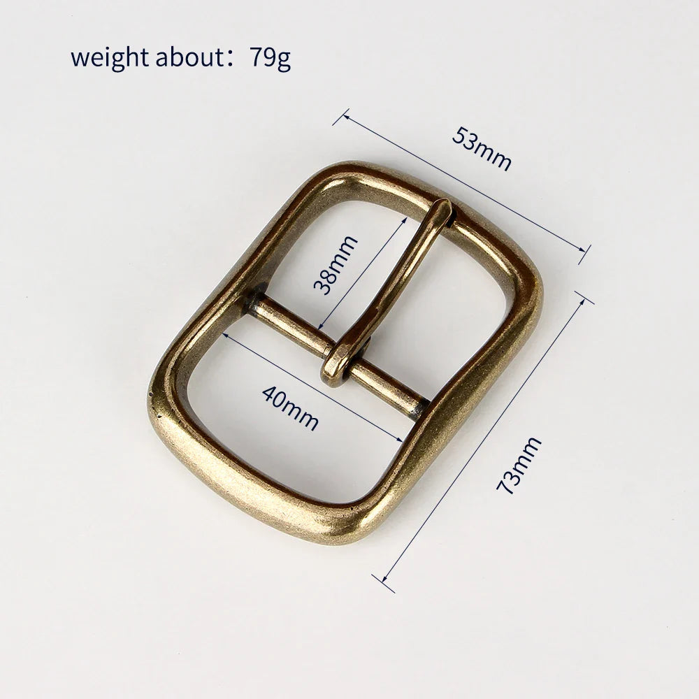 High Quality Solid Brass Belt Buckle Pure Copper Women Men's Pin Buckle Manual DIY Leather Craft Hardware 40mm Width Size