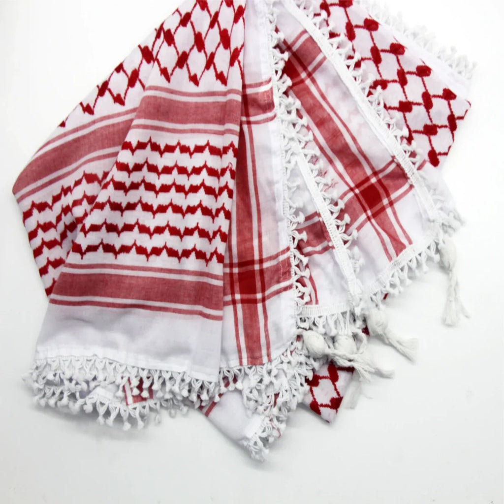 Outdoor activities, tourism, camping, knitted tassel scarf Arab Shemagh Keffiyeh scarf CS scarf desert hiking scarf foulard moto