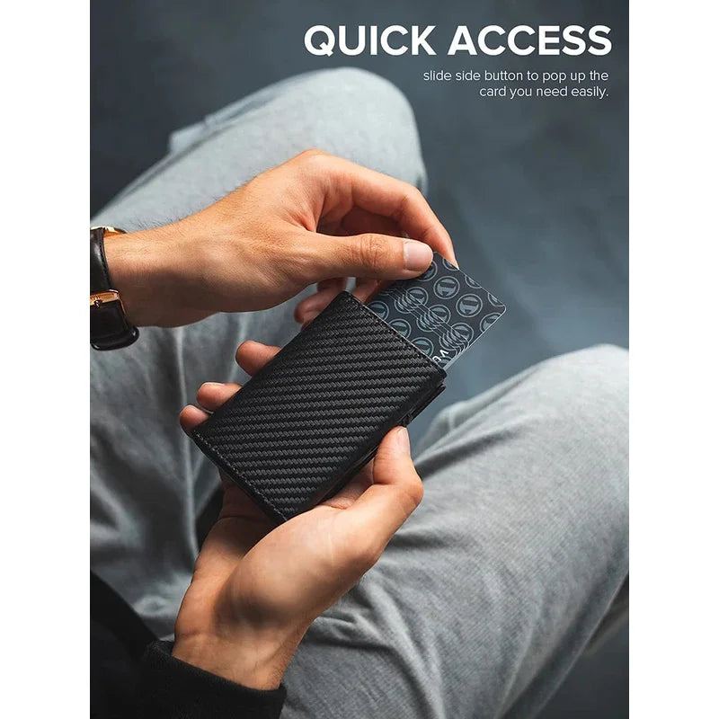 Credit Card Holder  RFID Blocking Bifold Wallet Men's Wallet with Coin Compartment and Banknote Compartment