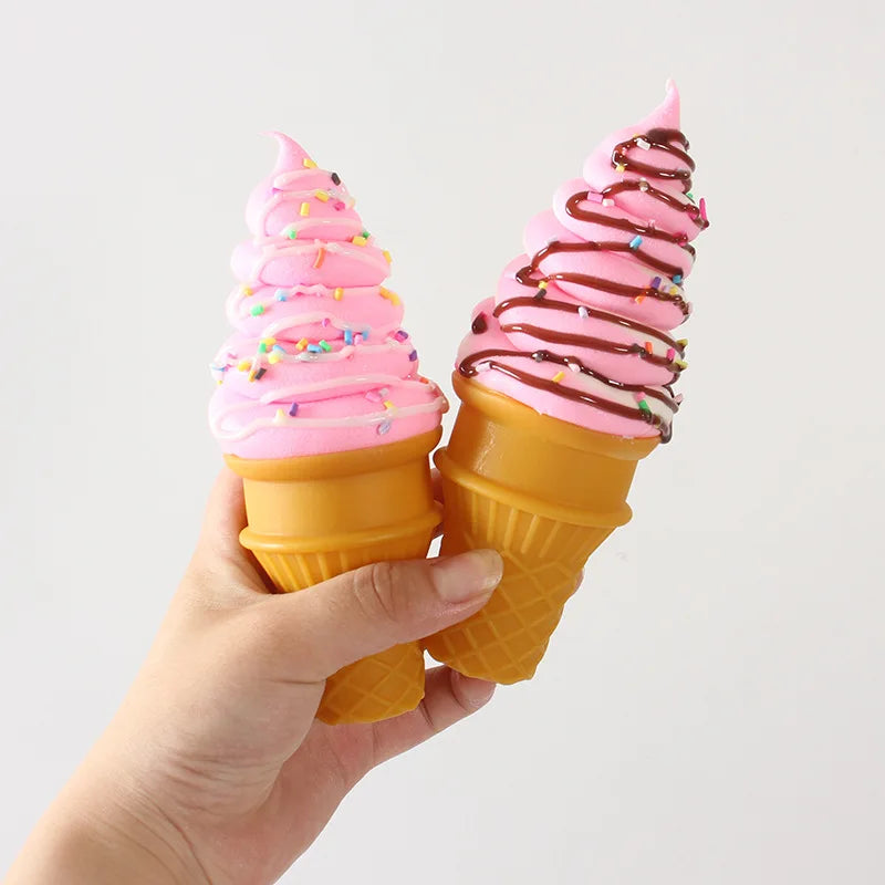 Simulated Ice Cream Realistic Artificial Fruit Cream Ice Cream Cone Model Fake Dessert Food Ice Cream Shop Ornaments Photo Props
