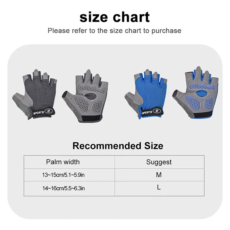 Outdoor Sports Children's Half Finger Gloves Men's and Women's Bicycles Anti Slip Breathable Thin Spring and Summer Gloves