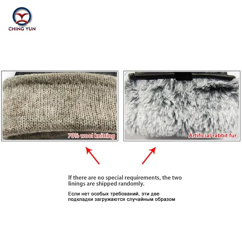 New Women's Gloves Genuine Leather Winter Warm Fluff Woman Soft Female Rabbit Fur Lining Riveted Clasp High-quality Mittens