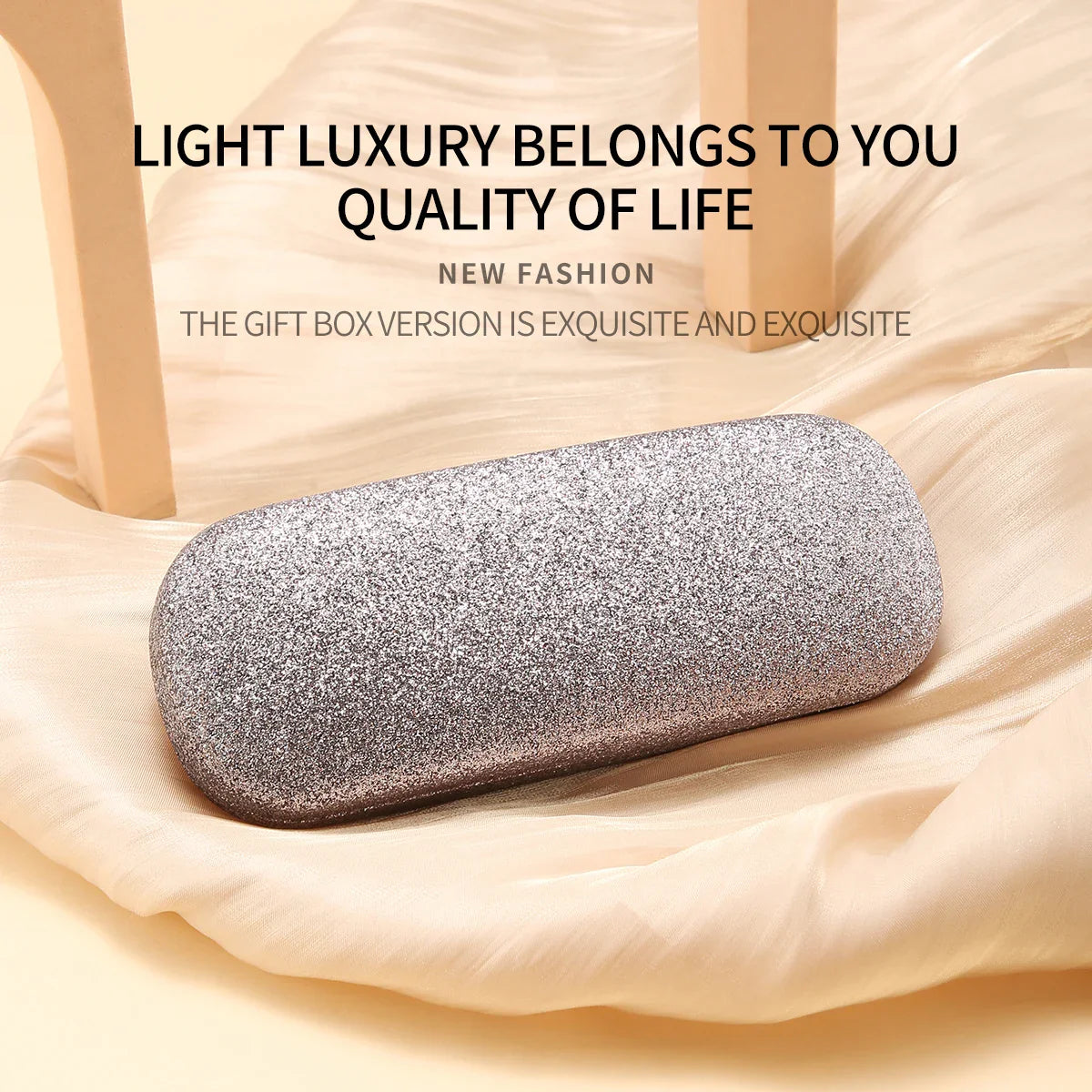 1pc PU Leather Frosted Glasses Protection Case Bling Bling Eyewear Sunglasses Storage Box Organization for Women Glasses Case